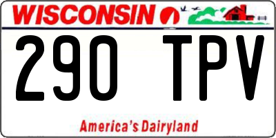 WI license plate 290TPV