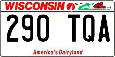 WI license plate 290TQA