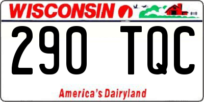 WI license plate 290TQC