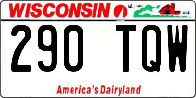 WI license plate 290TQW