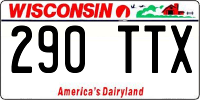 WI license plate 290TTX