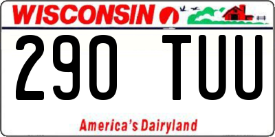 WI license plate 290TUU