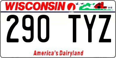 WI license plate 290TYZ