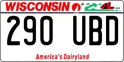 WI license plate 290UBD