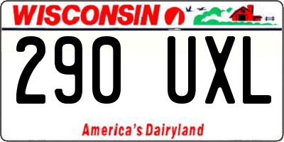 WI license plate 290UXL