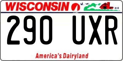 WI license plate 290UXR