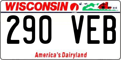 WI license plate 290VEB