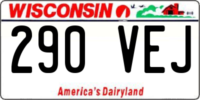 WI license plate 290VEJ