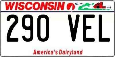 WI license plate 290VEL