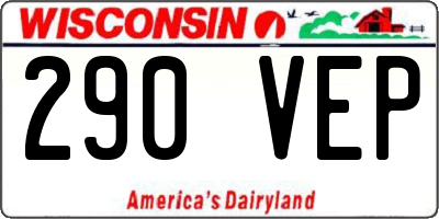 WI license plate 290VEP