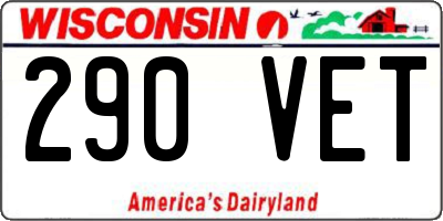 WI license plate 290VET