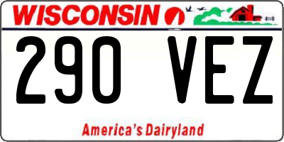 WI license plate 290VEZ