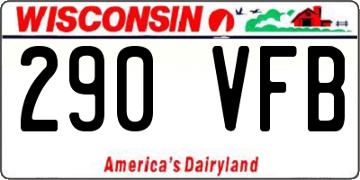 WI license plate 290VFB