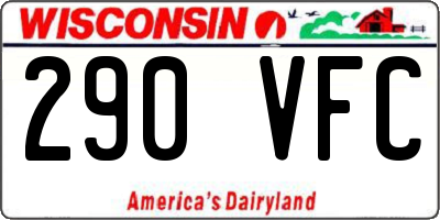 WI license plate 290VFC