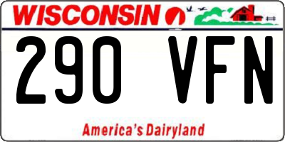 WI license plate 290VFN