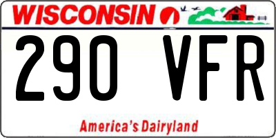 WI license plate 290VFR