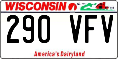 WI license plate 290VFV