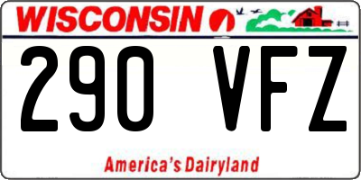 WI license plate 290VFZ