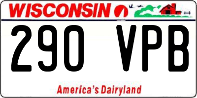 WI license plate 290VPB