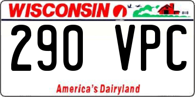 WI license plate 290VPC