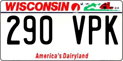 WI license plate 290VPK