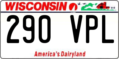 WI license plate 290VPL