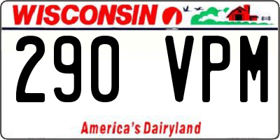 WI license plate 290VPM
