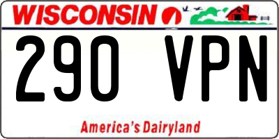 WI license plate 290VPN