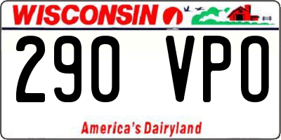 WI license plate 290VPO