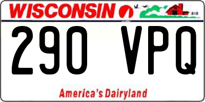 WI license plate 290VPQ