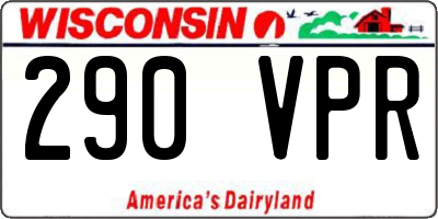 WI license plate 290VPR