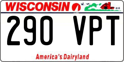 WI license plate 290VPT