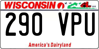 WI license plate 290VPU