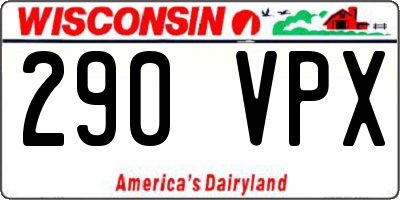 WI license plate 290VPX