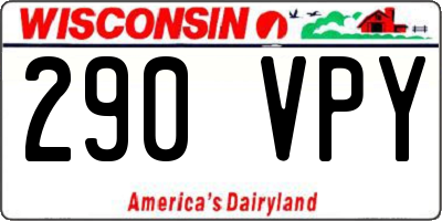 WI license plate 290VPY
