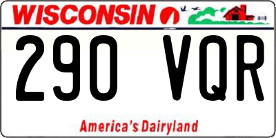 WI license plate 290VQR