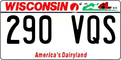 WI license plate 290VQS