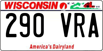WI license plate 290VRA