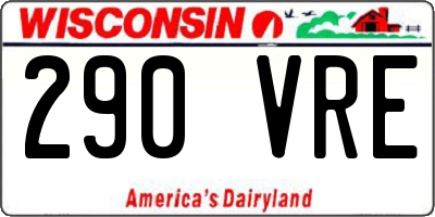 WI license plate 290VRE