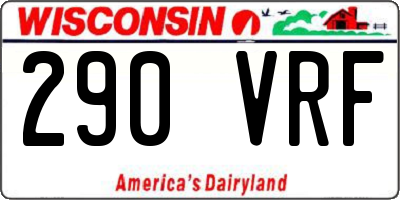 WI license plate 290VRF