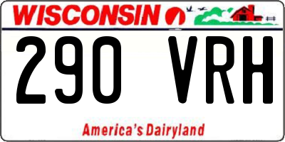 WI license plate 290VRH