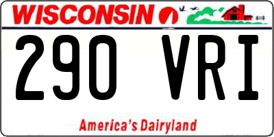 WI license plate 290VRI