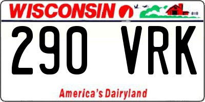 WI license plate 290VRK