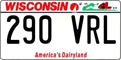 WI license plate 290VRL