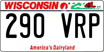 WI license plate 290VRP
