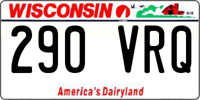 WI license plate 290VRQ