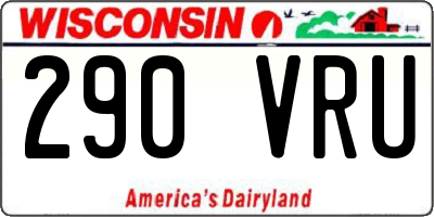 WI license plate 290VRU