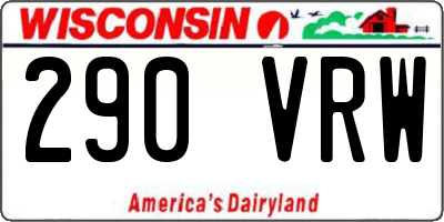 WI license plate 290VRW