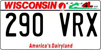 WI license plate 290VRX