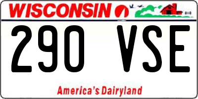 WI license plate 290VSE
